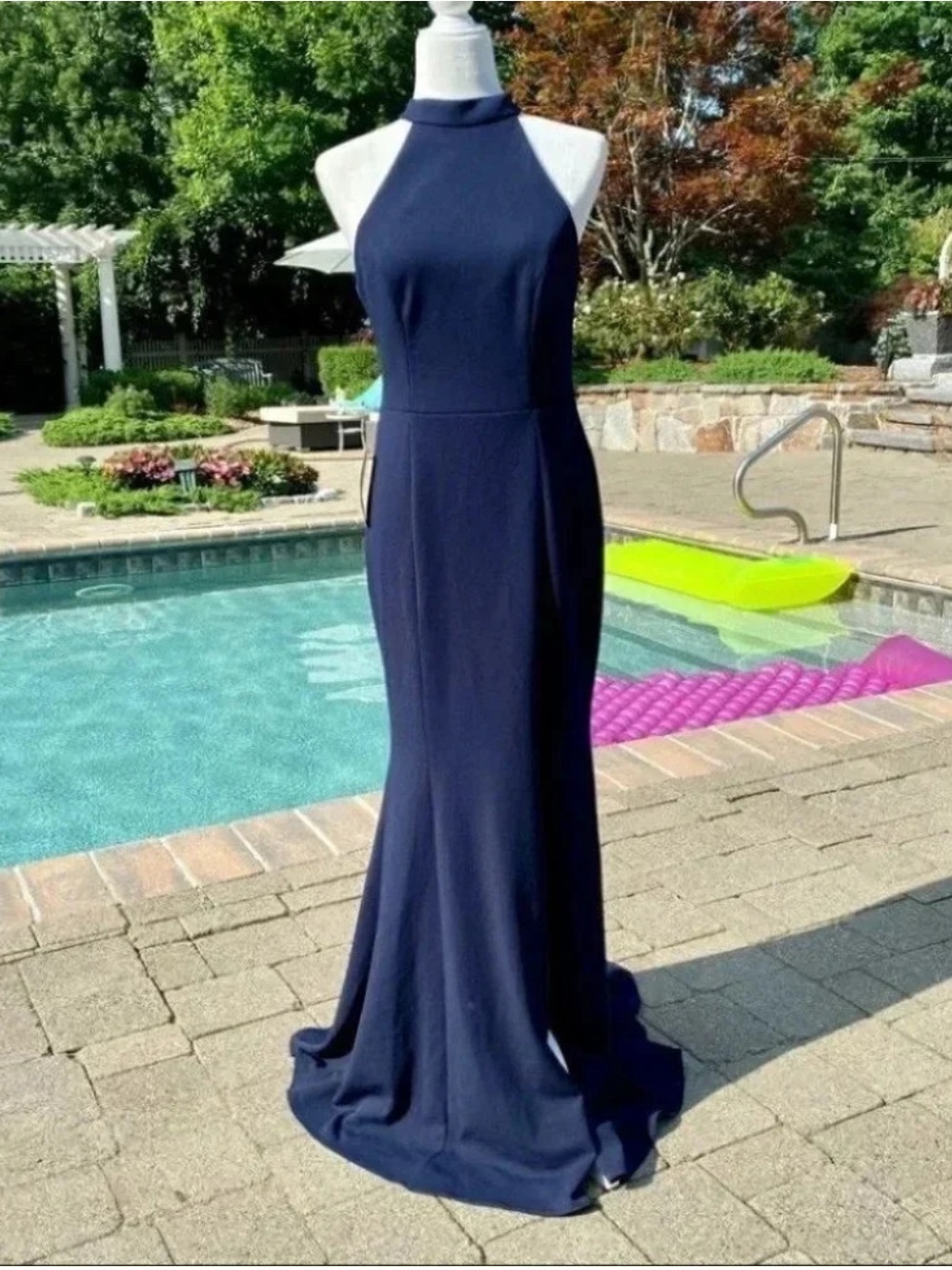 NWT Anthropologie BHLDN Formal Maxi Dress Navy Blue 6